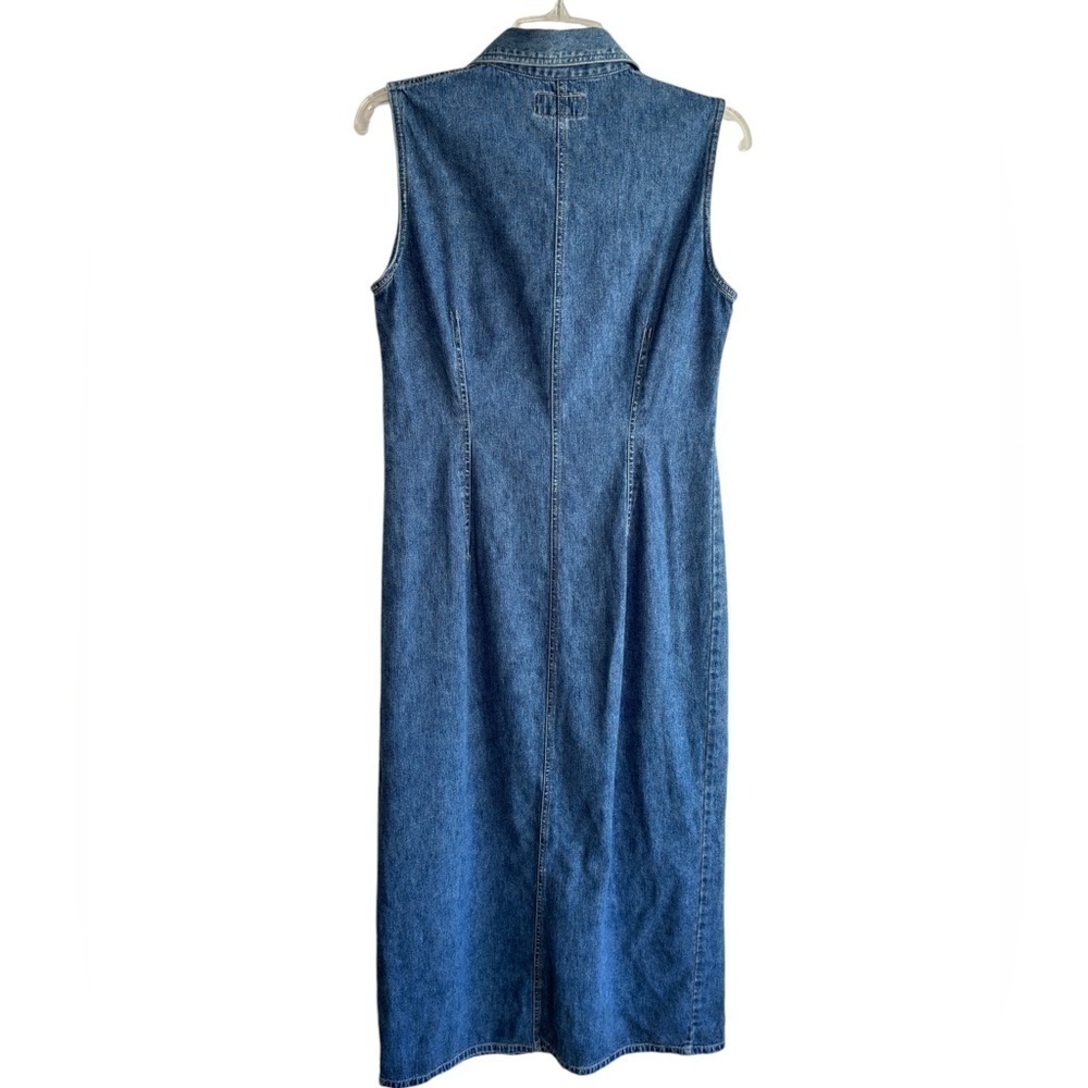 VTG Bill Blass Womens Denim Dress Medium Jumper Sleeveless Maxi Cottagecore 90s - Picture 7 of 16